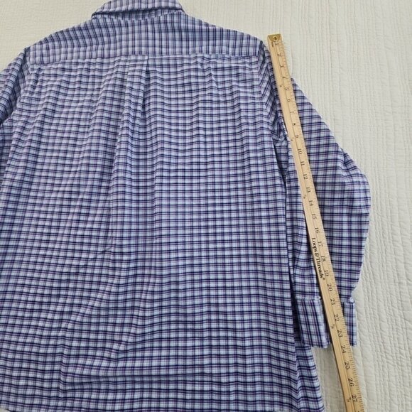Dockers Battery Street Shirt Men XXL Blue Check Oxford Classic Fit Stretch EUC - Picture 12 of 15